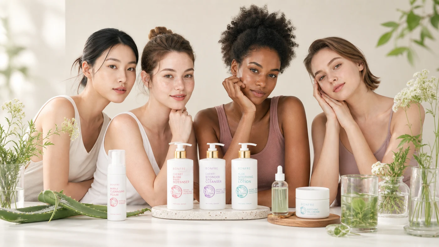 Bonfre natural cosmetics model campaign