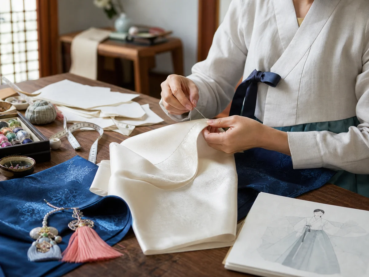Hanbok textile and atelier preparation