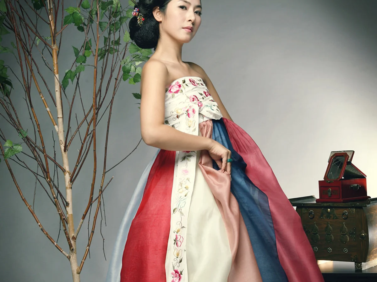 Danhanbok lookbook model in modern hanbok